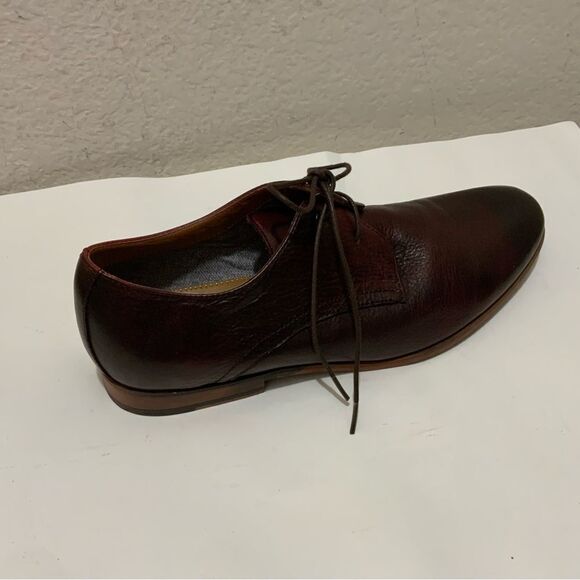 Aldo Men Shoes Dark Burgundy US 9 EU 42 Leather Oxford Pointed Toe - Picture 2 of 14